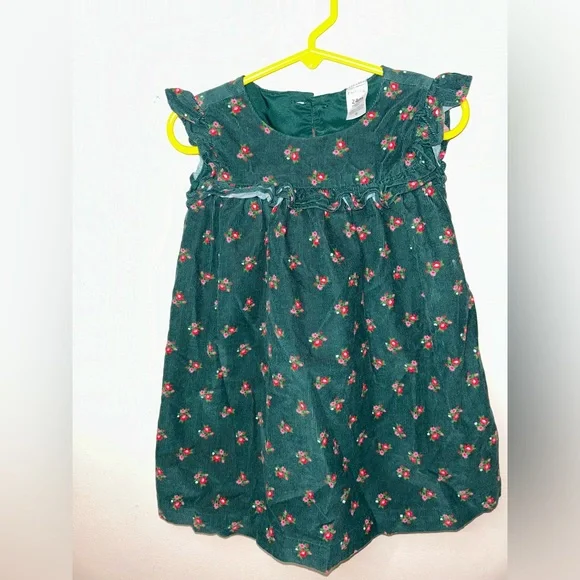 carters green corduroy dress Evelyn Cord Shift Dress-Green Fir main image 0